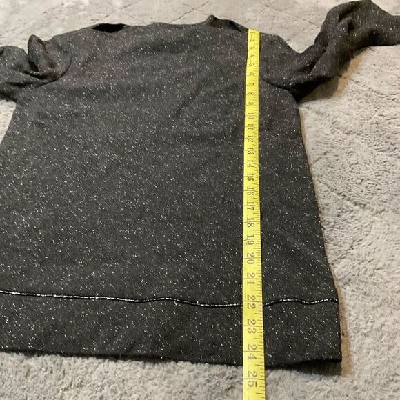 BCBGMaxAzria Womens Wool Blend Boat Neck Glitter Trim Long Sleeve Top Black Smal - Picture 3 of 11